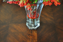 Fall flowers in a glass vase