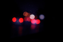 Bokeh lights and waterdrops