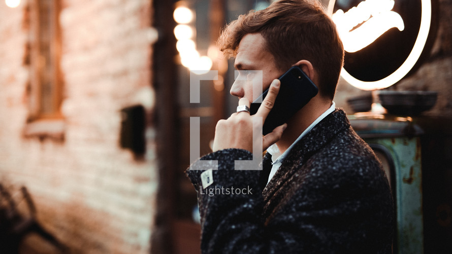 businessman talking on a cellphone 