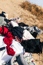 Desert Full of Used clothes and textile dump