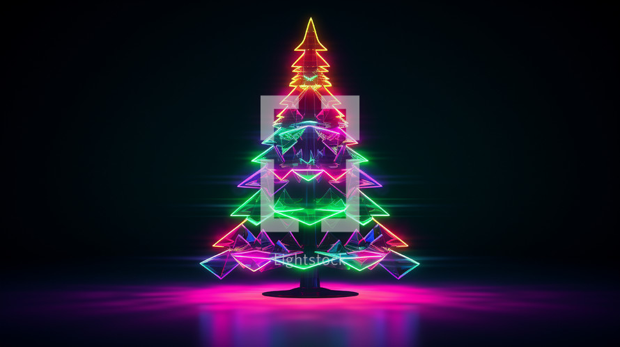 Neon Christmas tree. 