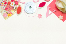 word, love, lettering, ribbon, stack, floral, paper, Valentines day, background 