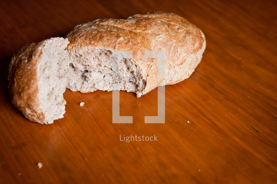Broken bread.