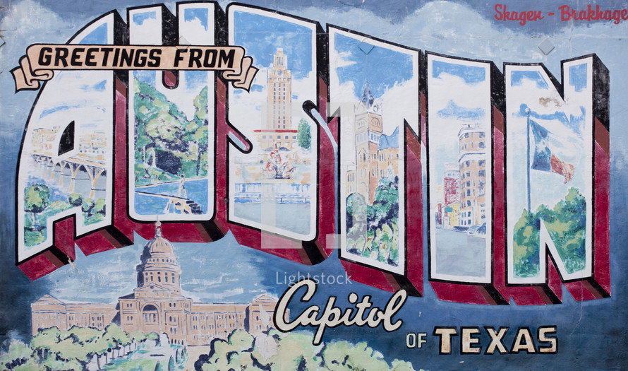 postcard greetings from Austin Capital of Texas
