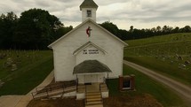 rural church and cemetery 