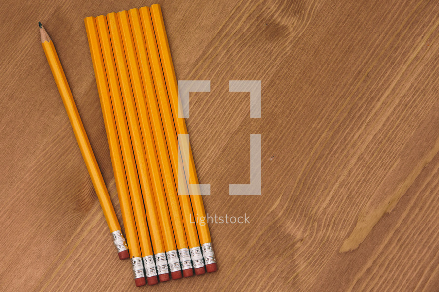row of pencils 