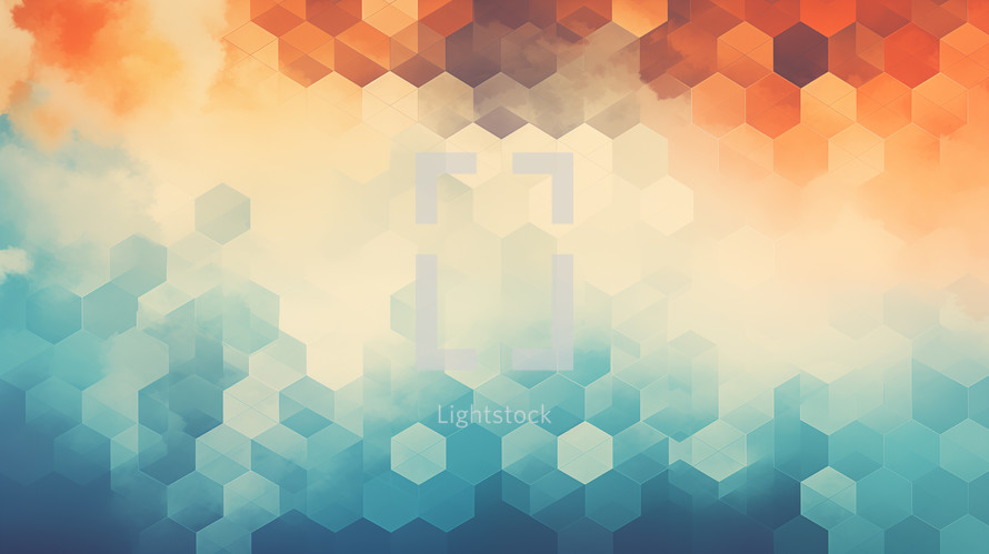 Abstract orange and blue geometric background. 