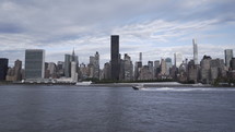 New York City cityscape by boat 