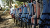 lifevests hanging to dry 