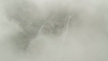 mist over a waterfall 