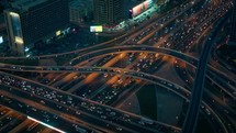 Traffic of cars in the Streets At Night 