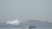 ferry and view of the Statue of Liberty 