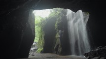 The Goa Raja Waterfall Big Water fall inside of a Cave in East Bali