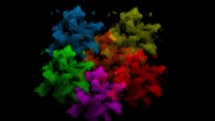 Colored dust on black background