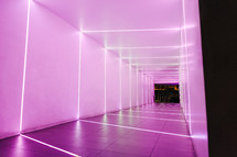 purple illuminated hallway 