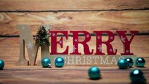 Christmas balls drop on a festive background