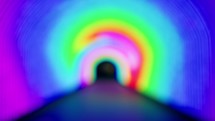 A Colorful And Blurred Light Tunnel 