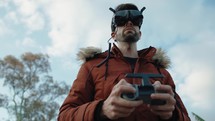 Controlling fpv drone through virtual glasses 