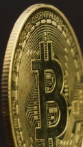 Spinning golden bitcoin