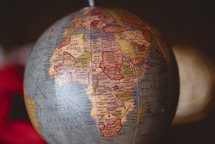 Africa on a globe 
