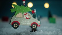Funny santa Claus driving car decoration