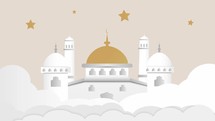Mosque In The Clouds With Stars