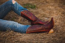 Woman in cowboy boots