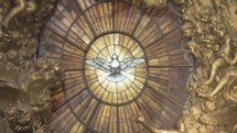 Vatican City - Interior of Saint Peter's Basilica Renaissance Baroque Architecture Building - White Dove Bird Painting