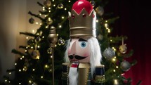 Nutcracker with crown waiting for Christmas