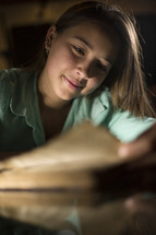 Young woman reading the bible