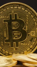 Stack Of Golden Bitcoins 