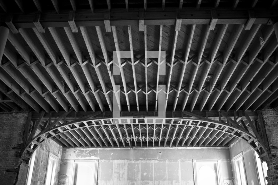 support beams on a ceiling