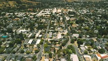 aerial view over a town 