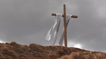 cross with white shroud 