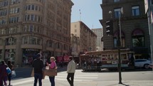 tram at downtown San Francisco