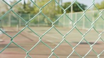 Abandoned and neglected tennis court due to corona virus outbreak