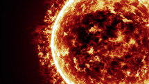 Extremely detailed image of Sun surface and solar flares animation