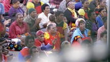 people at an outdoor worship service in Papua New Guinea 