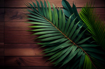Palm Leaf on Wood