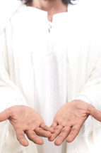 Jesus with palms up 