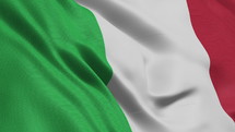 Italy flag waving 3d animation. Seamless looping Italian flag animation