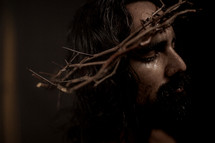 Jesus wearing a Crown of thorns 