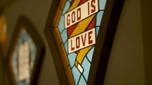 love stained glass window 