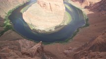 Horseshoe Bend incised meander of the Colorado River near Page, Arizona, United States. East rim of the Grand Canyon