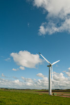 wind turbine - field - cloud - sky