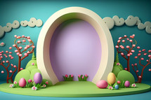 Easter Frame Colorful Background