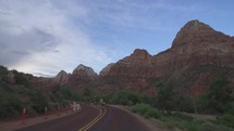 Scenic Driving at Zion National Park in Southwest Utah USA