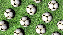 Infinite Soccer Balls Passing On Meadow Ground Infinite Loop Animation