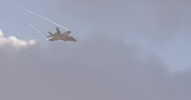 Israeli air force F-35 stealth fighter during low altitude flight