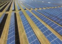 solar panels on a solar energy farm 